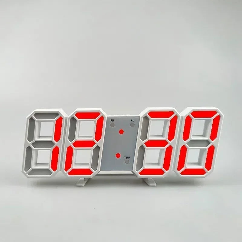 3D LED Digital Alarm Clock with Calendar and Temperature Display