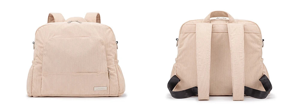 Soft Corduroy Diaper Backpack with Large Capacity