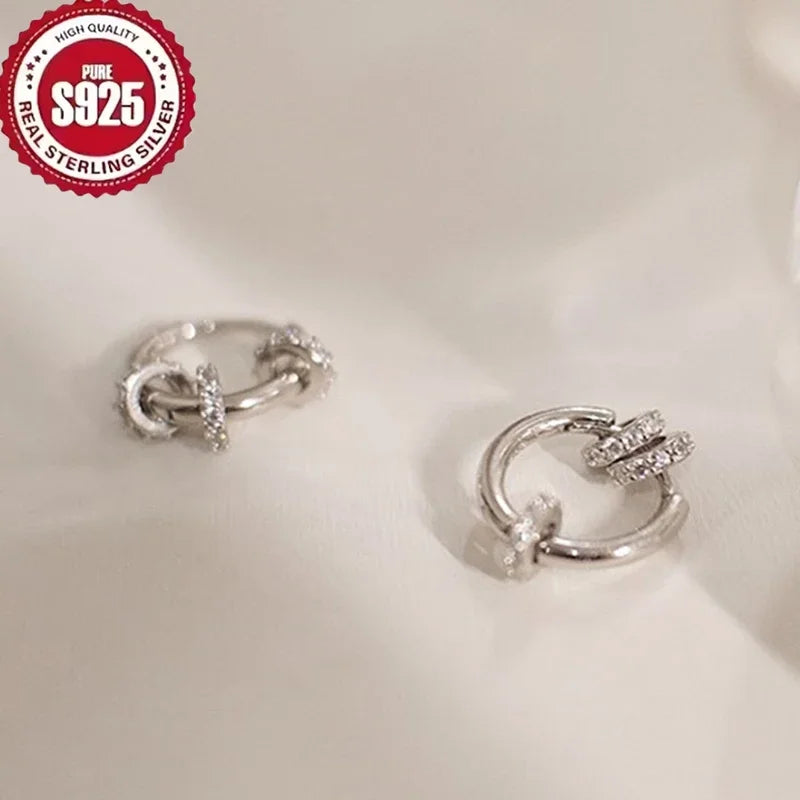 Dainty Gold-Plated Huggie Hoop Earrings with CZ Accents