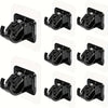 Set of black adhesive curtain rod hooks for no-drill wall mounting