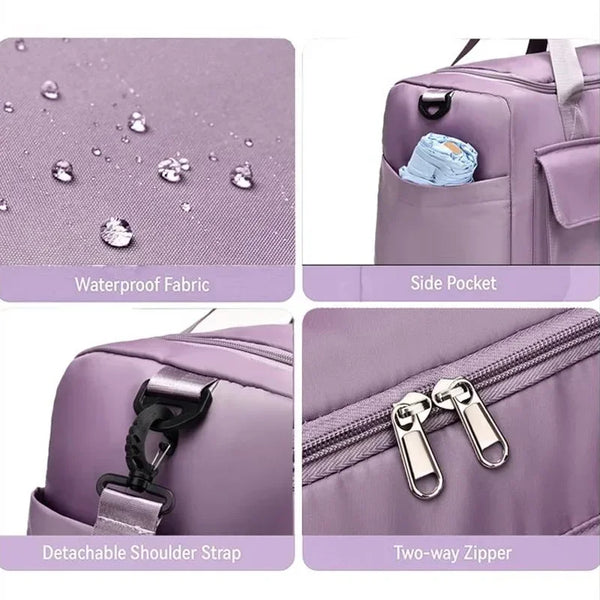 Large Capacity Travel Duffle Bag with Shoe Compartment