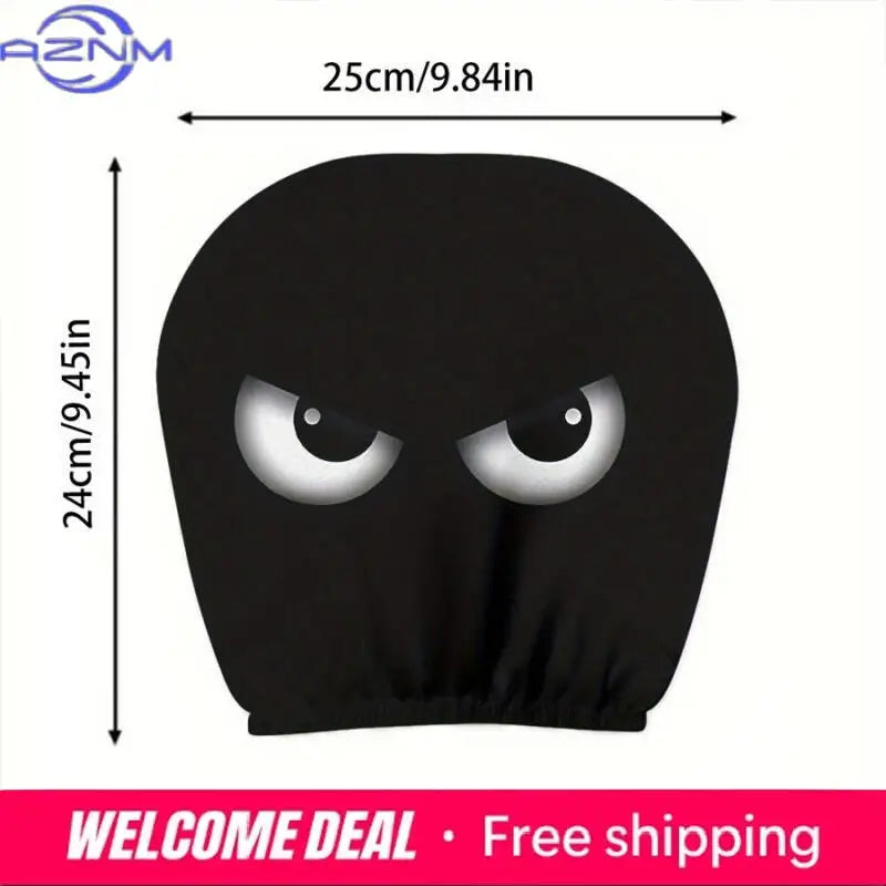 Funny Angry Eyes Car Headrest Covers (Set of 2)