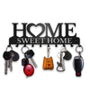 Black Metal Wall-Mounted Key Holder with 10 Hooks