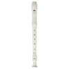 White 8-hole soprano recorder with a cleaning rod