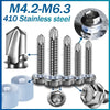Self-Drilling Roofing Screws with Rubber Washer - Stainless Steel Hex Head