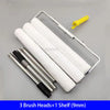 A set of three brush heads and one shelf for a paint roller with an aluminum alloy handle.