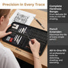 A drawing sketch kit featuring various graphite and charcoal pencils for shading and blending on paper.