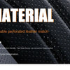 Close-up of breathable perforated leather matching material for car seat covers