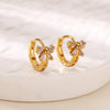 Boucles d'oreilles créoles en zircon cubique ton or