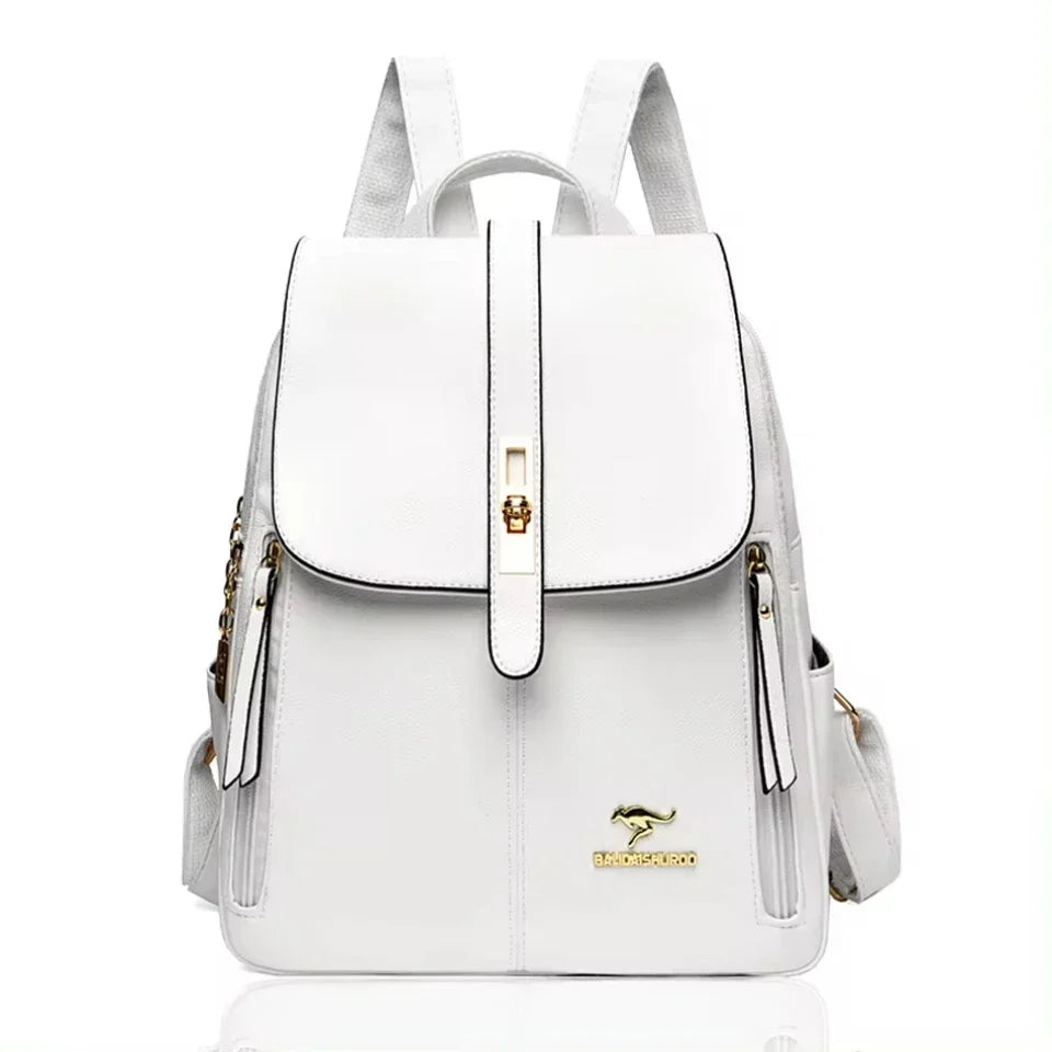 Vintage Leather Women's Backpack with Spacious Interior