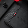 Men's Vintage PU Leather Wallet with Woven Tape Accent