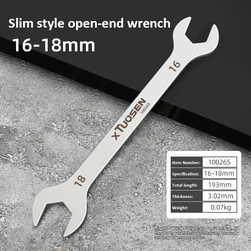 Ultra-Thin Dual-End Open Wrench for Tight Spaces