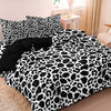 Dark Leopard Print Duvet Cover Set with Two Pillowcases