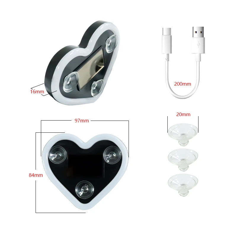 Solar Powered Heart-Shaped LED Light for Car Rear Window