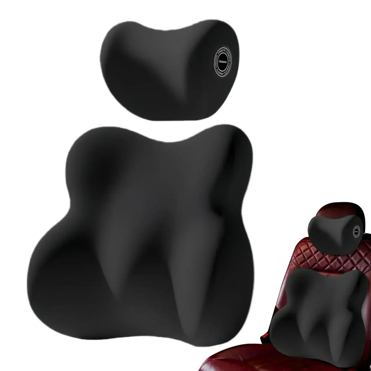 Memory Foam Car Neck & Lumbar Support Cushion Set