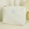 Quilted Floral Cosmetic Bag with Zipper Closure