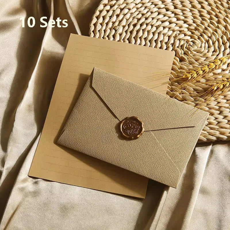 Premium Linen Stationery Set with Wax Seal Kit