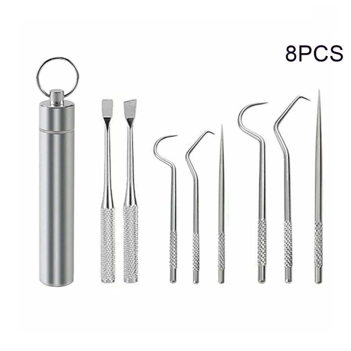 Reusable Stainless Steel Toothpick Set with Portable Case