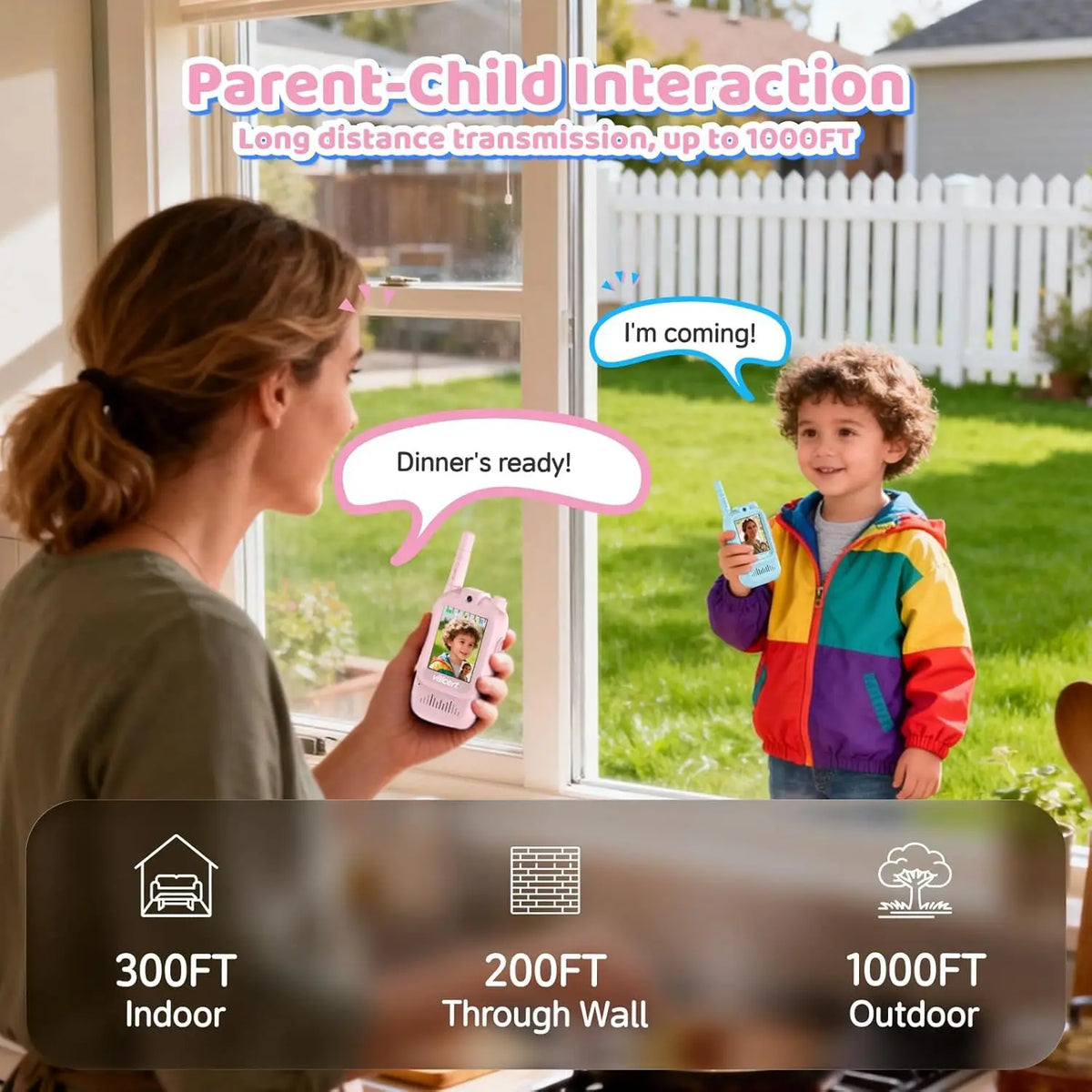 Kids Video Walkie Talkie with Camera – 2-Pack