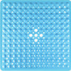 Light blue non-slip shower mat with numerous suction cups for bathtub and bathroom floors