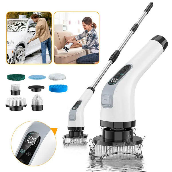 Cordless Electric Spin Scrubber with Extendable Handle