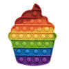 A colorful rainbow-colored pop bubble fidget toy with a wavy, layered design.