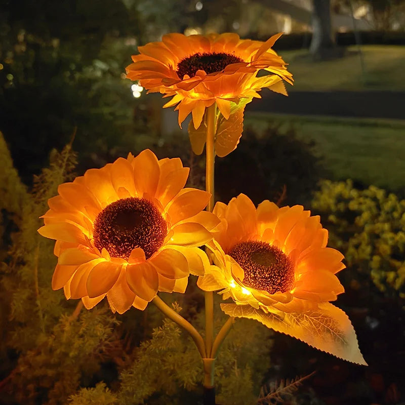Solar-Powered Sunflower Garden Light