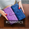Women's RFID-Blocking Nubuck Leather Long Wallet with Multiple Card Slots