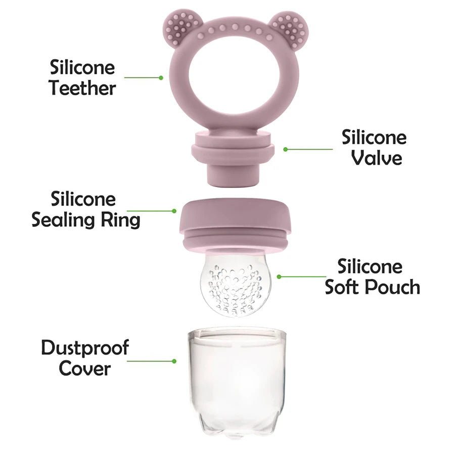 Silicone Baby Fruit Feeder with Protective Cover