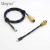 Handcrafted Coiled USB-A to Type-C Cable for Mechanical Keyboards