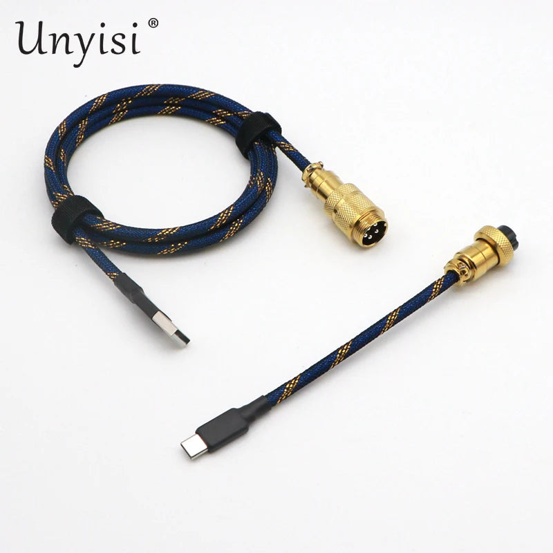 Handcrafted Coiled USB-A to Type-C Cable for Mechanical Keyboards