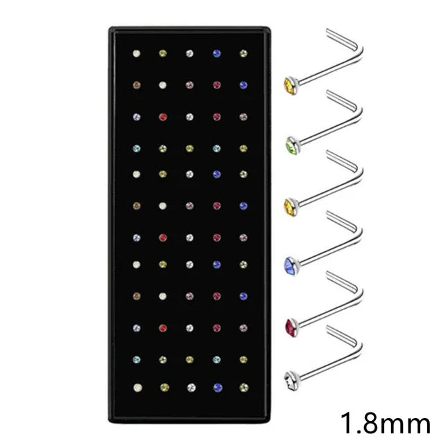 Ensemble de Piercings de Nez en Acier Inoxydable Géométrique