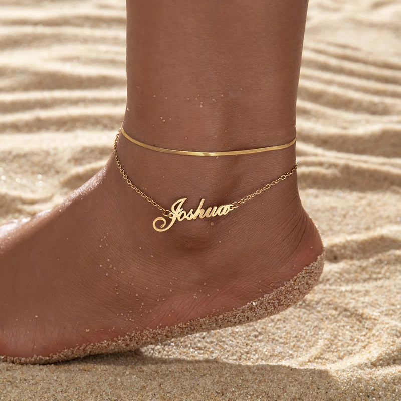 Personalized Double-Layer Name Anklet