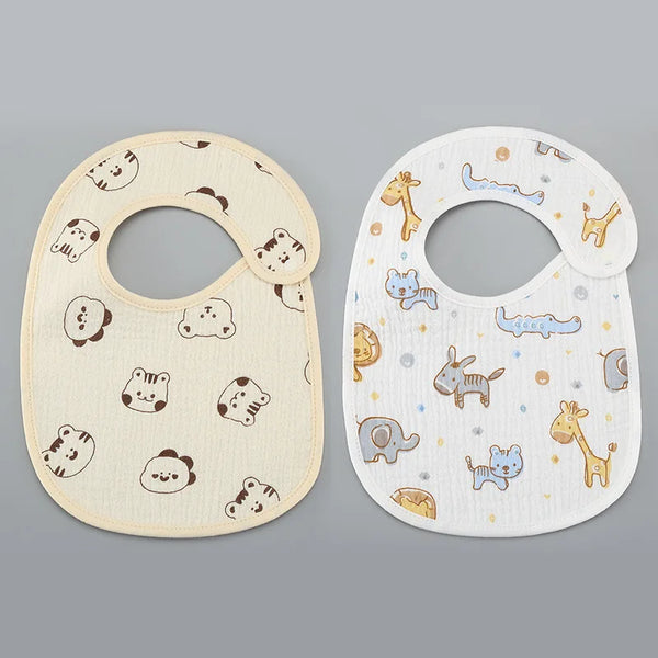 Soft Cotton Baby Bibs with Waterproof Backing – Set of 2