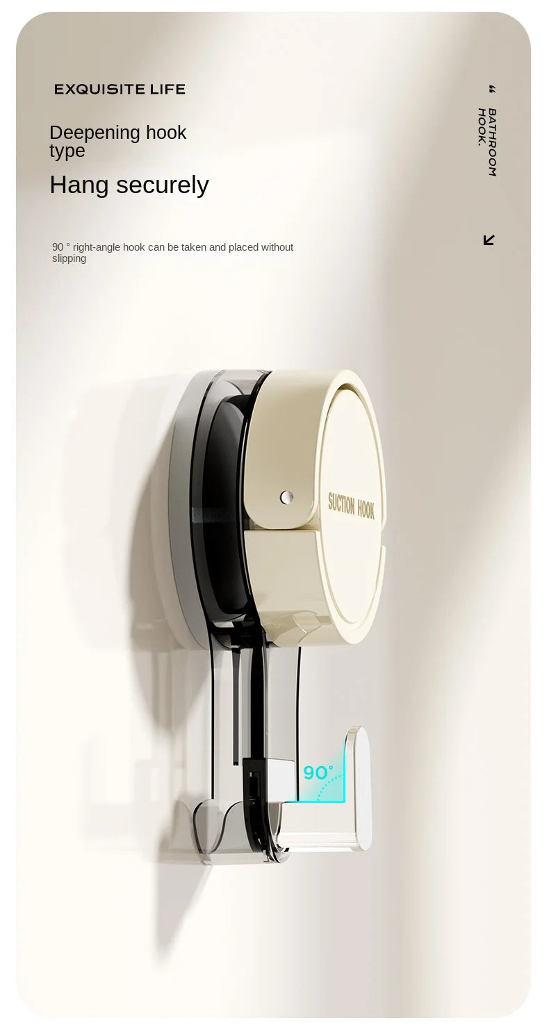 Strong Vacuum Suction Hooks with Adhesive Mount, No-Drilling Design for Home and Bathroom