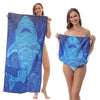 2-in-1 Microfiber Quick-Dry Beach Towel with Foldable Backpack & Storage Bag