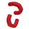 Red front tow hooks covers for RAM 1500 featuring a curved, hook-shaped design.