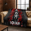 Ghost Face Horror Character Flannel Throw Blanket