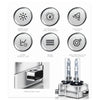 A set of HID Xenon headlight bulbs and related accessories including a dedicated jack.