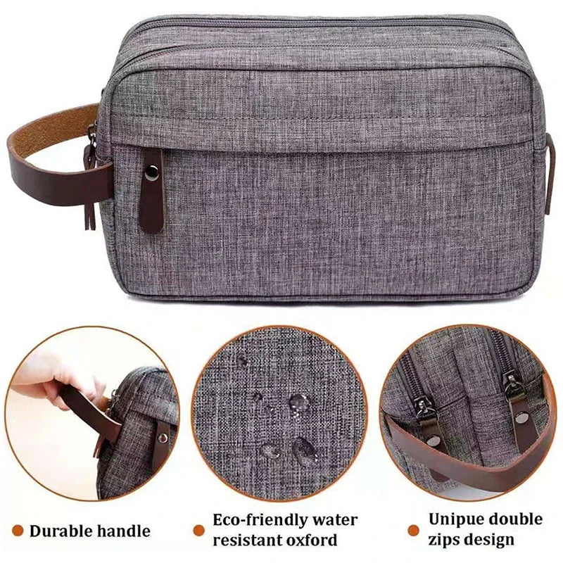 Foldable Travel Toiletry Bag – Large Capacity, Water-Resistant Oxford Organizer