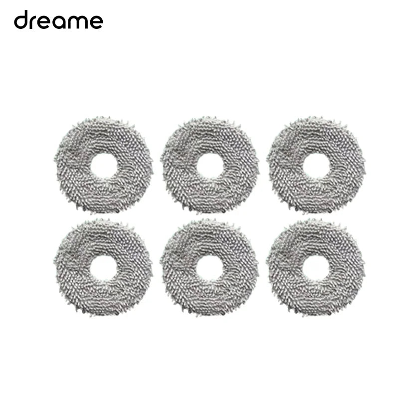 A set of replacement parts for a Dreame robot vacuum cleaner, showing various circular brush components.