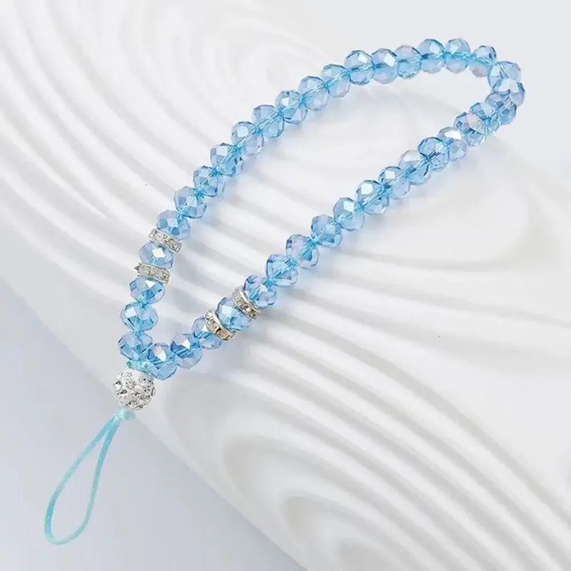 Crystal Bead Phone Lanyard with Wrist Strap
