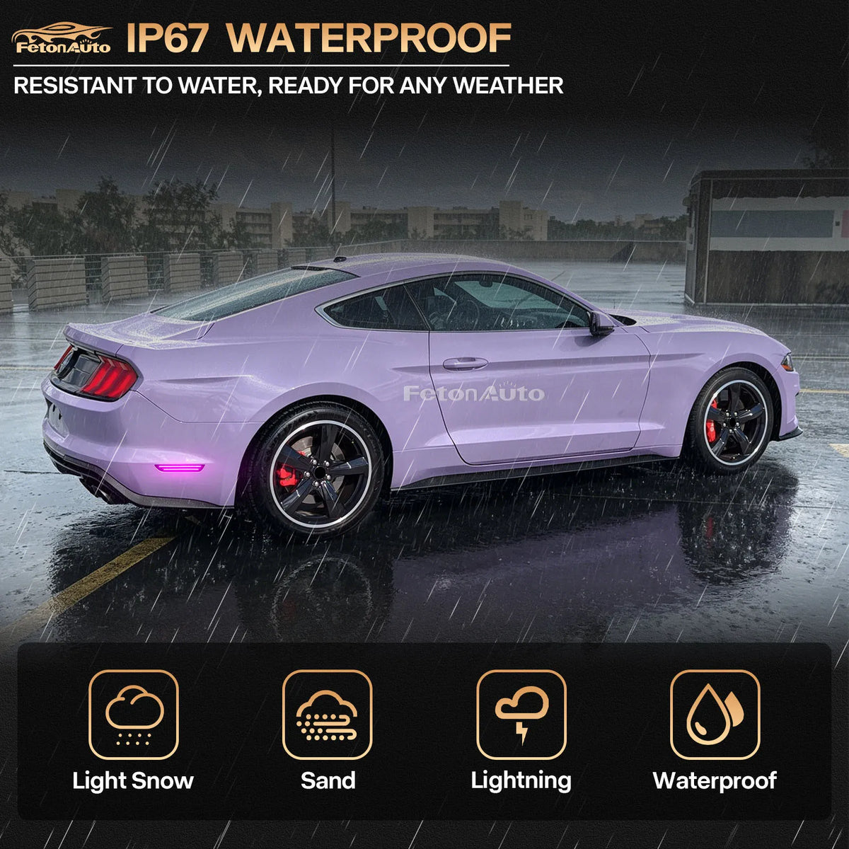 Dynamic LED Side Marker Lights for Ford Mustang 2015-2023