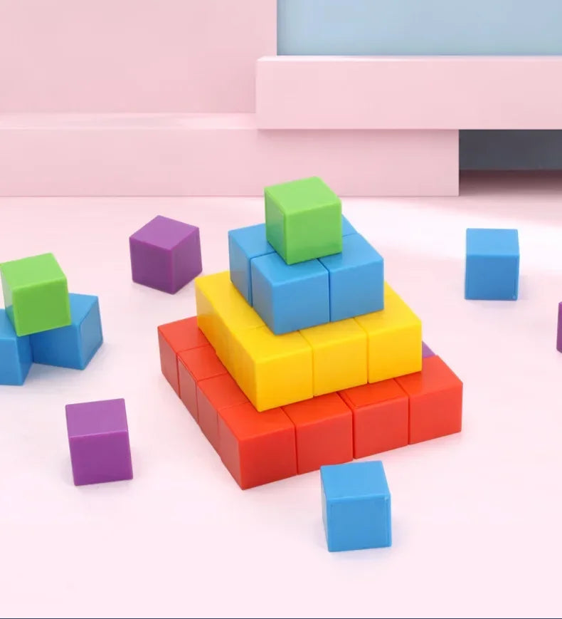 Montessori Rainbow Stacking Blocks for Kids | Spatial Thinking & Math Learning Toy
