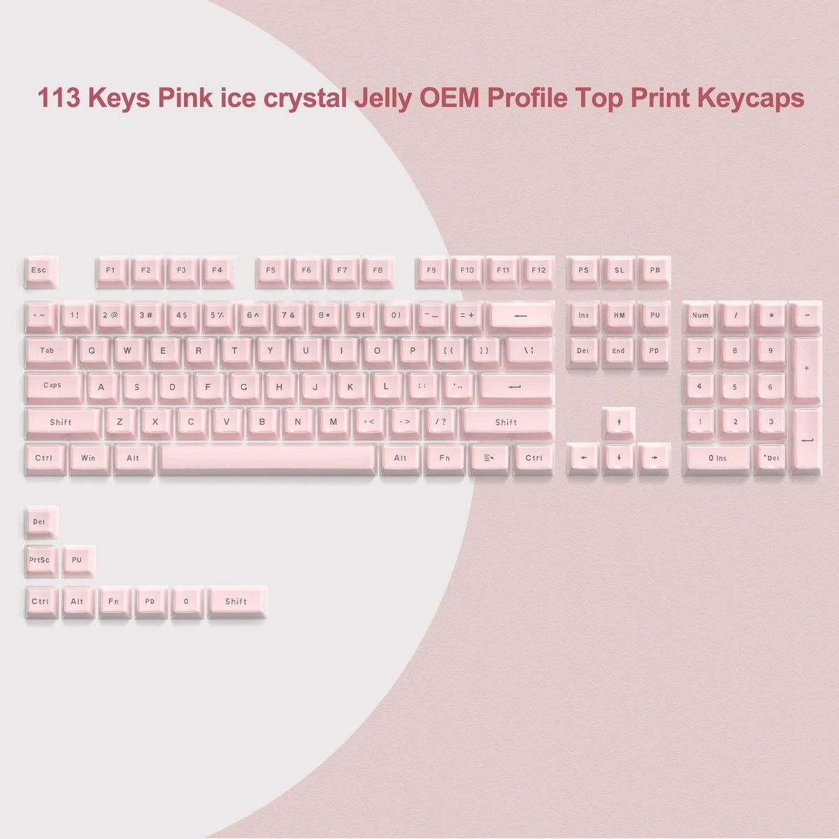 Crystal Clear Jelly Keycaps with Side-Printed Legends for Mechanical Keyboards