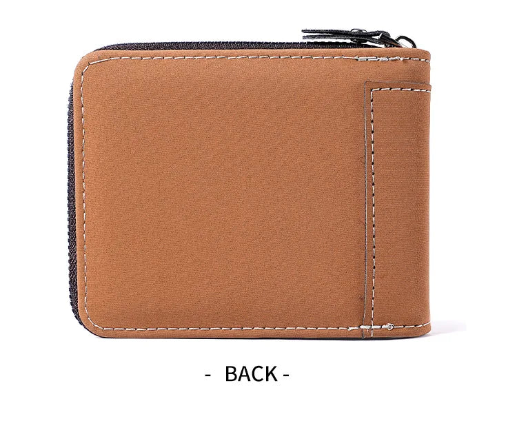 Vintage Waxed Leather Bifold Wallet with Coin Pocket