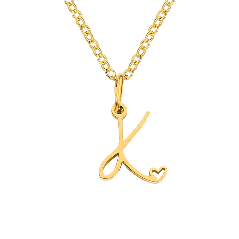 Collier avec Lettre Initiale et Pendentif Cœur