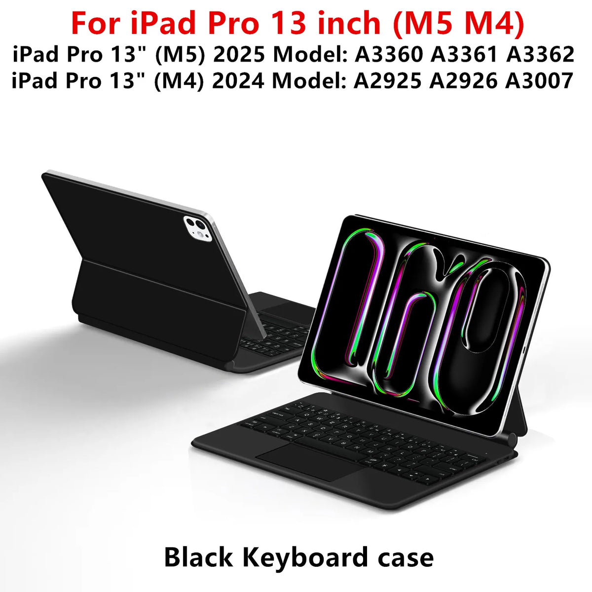 Bluetooth Keyboard Case with Touchpad for iPad Pro, Air & Standard Models