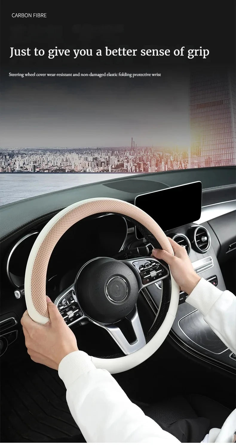 Perforated Nappa Leather Steering Wheel Cover
