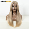 Straight Lace Front Wig with Bangs - Ombre Honey Blonde